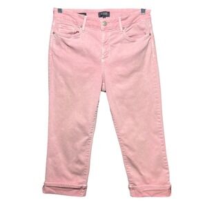 NYDJ Marilyn Crop Pink Straight Leg Jeans Lift Tuck Technology Womens Size 8